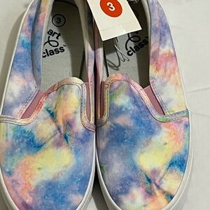 Art Class Kids Pastel Tie-Dye Slip-On Sneakers Girls Size 3 New with Tags